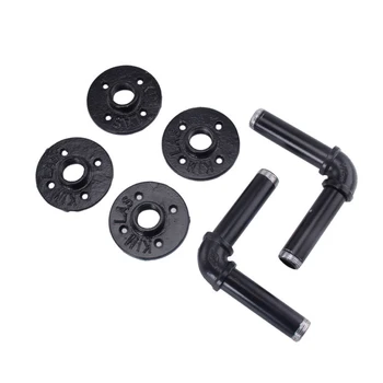 

2pcs/set Household Wood Board Rack Shelf Holders Vintage Pipe Shelf Bracket Wall Mounted Iron Flange Pipe Industry Style