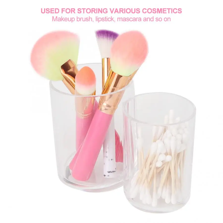 Makeup Tool Kits Transparent Acrylic Cosmetic Brush Holder Eyebrow Pencil Organizer Storage Barrel Box Makeup Tool Kits