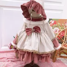 Испанское вельветовое платье принцессы для девочек; Детские Вечерние платья из хлопка с вышивкой в винтажном стиле; зимнее теплое платье; одежда в деловом стиле; vestidos; Y2563