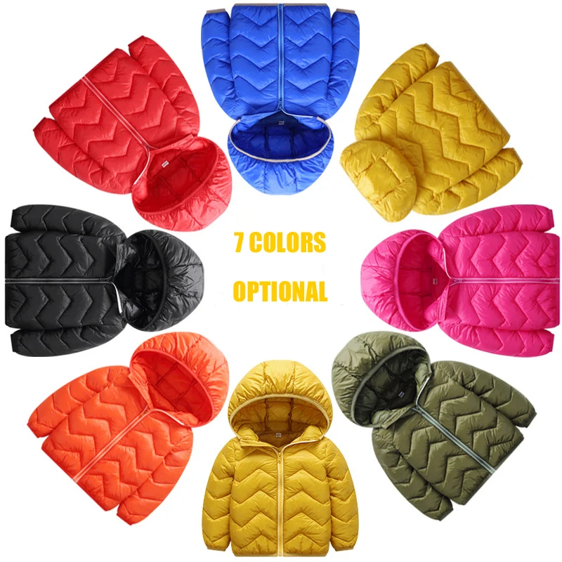 

Children's Jacket Winter New Children's Cotton Clothing Multi-coloured Small and Medium-sized Children Hood Light Cotton Coat
