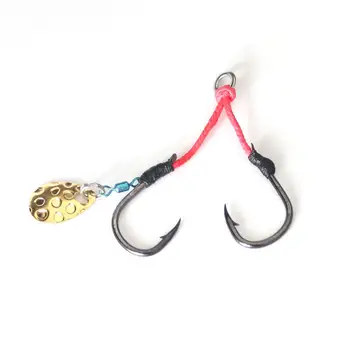 

50pcs/lot Fishing Hook Assist hooks Jig Lure Hook slow Fast jigging Fishjig Double Pair Barbed assist hooks Pesca Peche