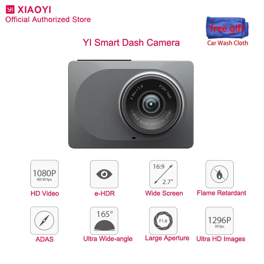 Skup Oryginalny Yi Smart kamera na deskę rozdzielczą Night Vision kamera samochodowa Dvr 1080P 2.7 \