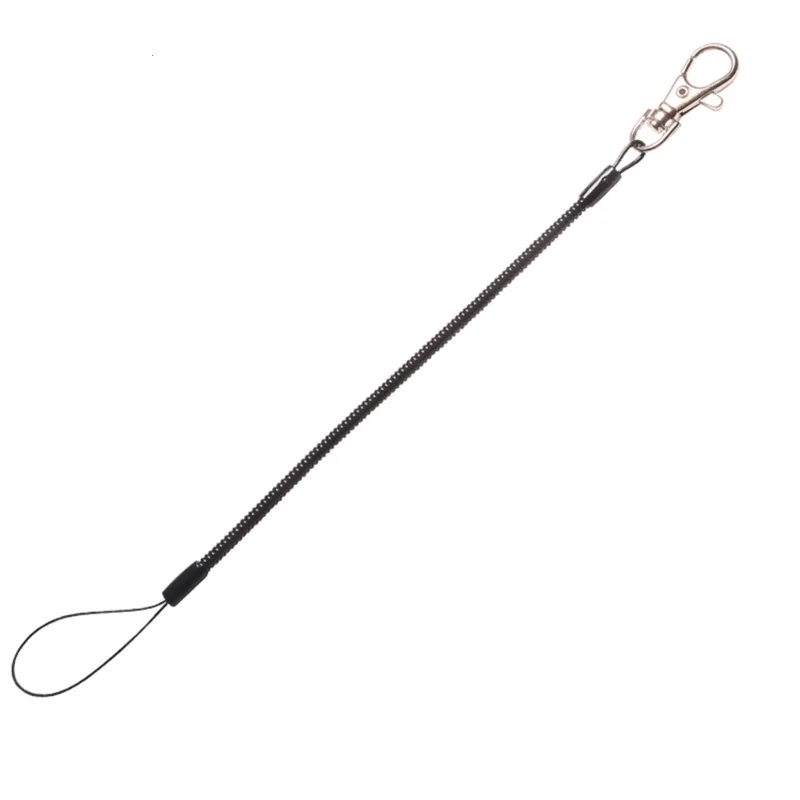 3 PCS black Retention Rope Fishing Lanyards Cable Coil Lanyard Pliers Safety Rope Wire KeyRing keychains Fishing Safety Lanyard  (4)