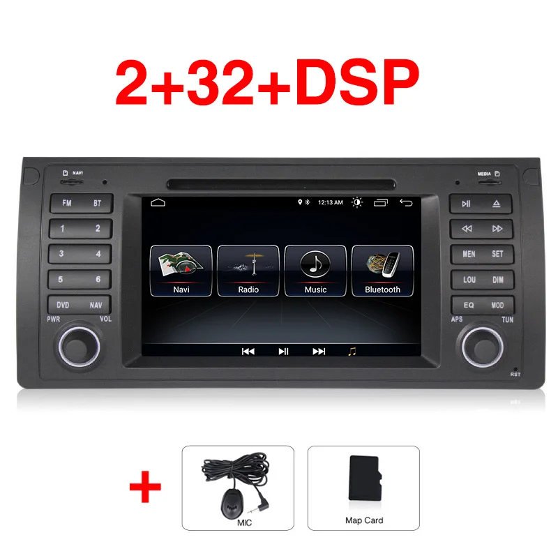 Android 9 навигация автомобильный DVD gps Мультимедиа для BMW E39 X5 E53 M5 M3 318 320 328 E46 с BT/RDS/Радио/Canbus - Цвет: 32G E39