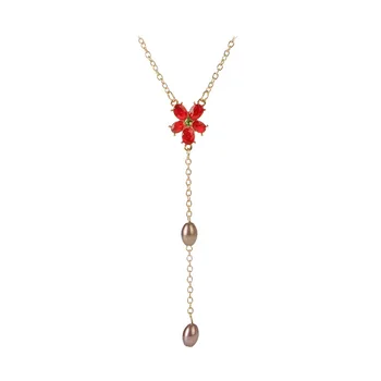 

HP Jewelry Hermione Red Flower Drop Necklace Pendant Cute Gift For Girls