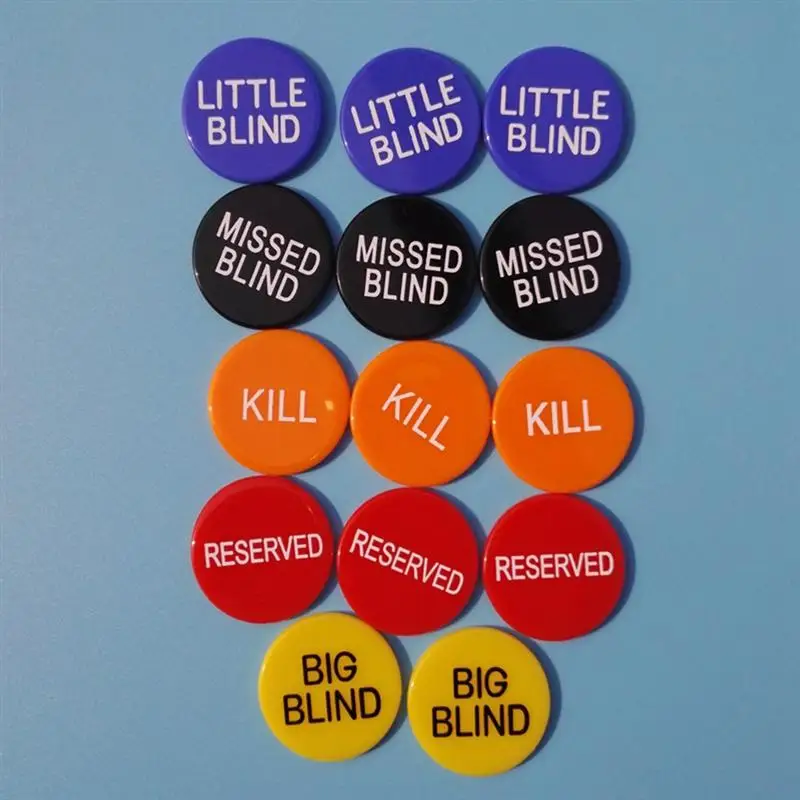 5 шт. маленькие слепые, большие слепые, пропущенные Bling, Kill, защищены Poker Buck Chips Игры для покера азартные карты игры