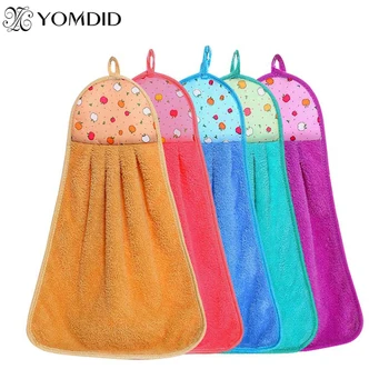 

Hanging Bathroom Kitchen Towel Cleaning Cloth Microfiber Towel Super Soft Absorbent Cartoon Printed Hand towel Small Hand Towel