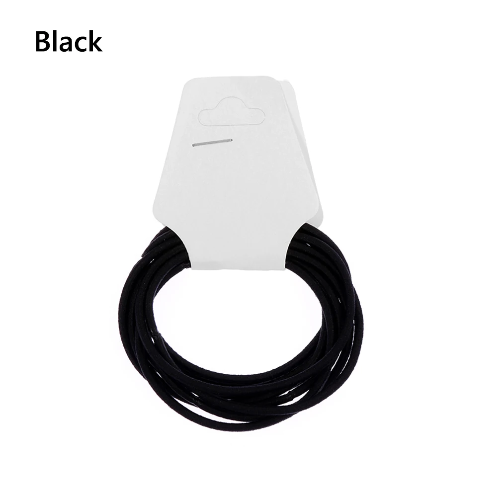 Black 10 шт., женские эластичные резинки для волос, резинка для конского хвоста, резинки для волос для девушек, одноцветные резинки для волос, аксессуары для волос - Цвет: Black