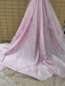 

tulle lace with glued glitter fashion Sophia-30.8802 african glitter lace fabric for party dress 5yard/lot embroidered