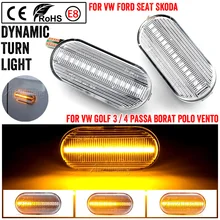 Fluxo dinâmico led marcador lateral luz de sinal volta para vw transporter t5 polo golf 3 4 passat b5 sharan lupo bora multivan