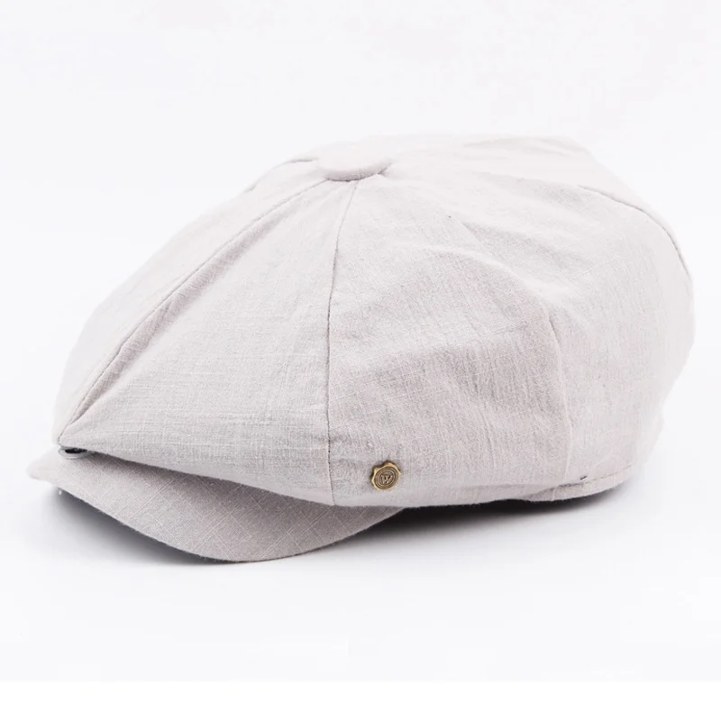 Light grey JNKET Ретро осень-зима берета Повседневное восьмиугольная Кепки Для мужчин Для женщин на плоской подошве Кепки s с закруглёнными краями и пуговицей сверху, брюки, шапочка, хлопковая шляпа берет Кепки Casquette - Цвет: Light grey