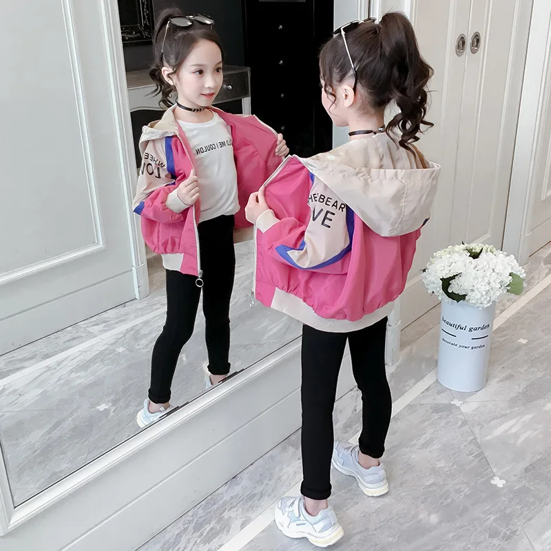 

Girl'S Coat 2019 Spring And Autumn New Style Middle And Large Girls Korean-style Printed Jacket Children Western Style Tops Fash