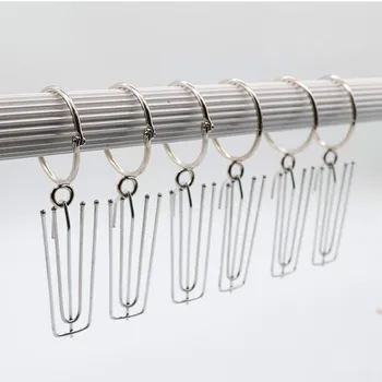 

5pcs Curtain Hook Curtain Accessories Slide Tool Curtain Fixing Tool Stainless Steel Hook Window Decoration Four Claws E11695
