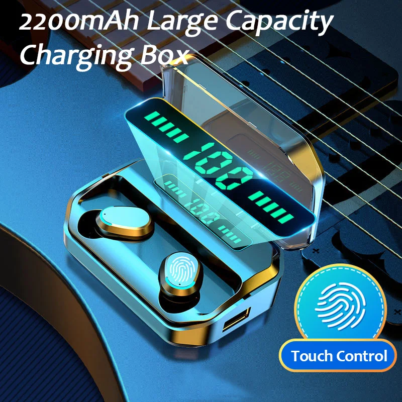 

TWS Bluetooth Earphones Wireless Headphone 9D Stereo Outdoor Sports Waterproof Earbuds Touch Control Headsets with Charging Box