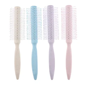 

Nylon Rolled Hairbrush Volumizing Curling Round Massage Brush For Smoothing Blow Drying, Random Color