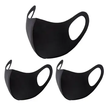 

3Pcs/Set Adult Unisex Space Fiber 3D Mouth Mask Solid Color Waterproof Sun Protection Anti-Dust Pollen Reusable Earloop Face