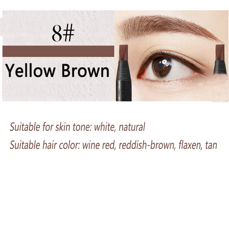 Yellow Brown 5 шт. карандаш для бровей, косметический карандаш для теней для век, натуральный стойкий тату, брови, водостойкий макияж для бровей, набор для красоты - Цвет: Yellow Brown