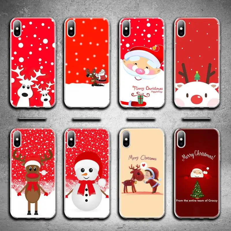 

Christmas Cartoon Deer Phone Case for iphone 12 pro max 11 pro XS MAX 8 7 6 6S Plus X 5S SE 2020 XR cover