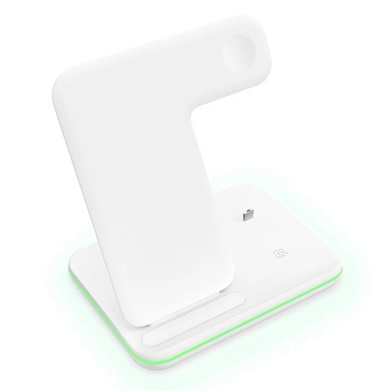 3 in 1 Charger White 15 Вт Qi Беспроводная зарядная подставка для Iphone 11 Pro X XS MAX XR 8 Plus быстрая зарядная док-станция для Apple Watch 4 3 2 1 Airpods - Цвет: 3 in 1 Charger White
