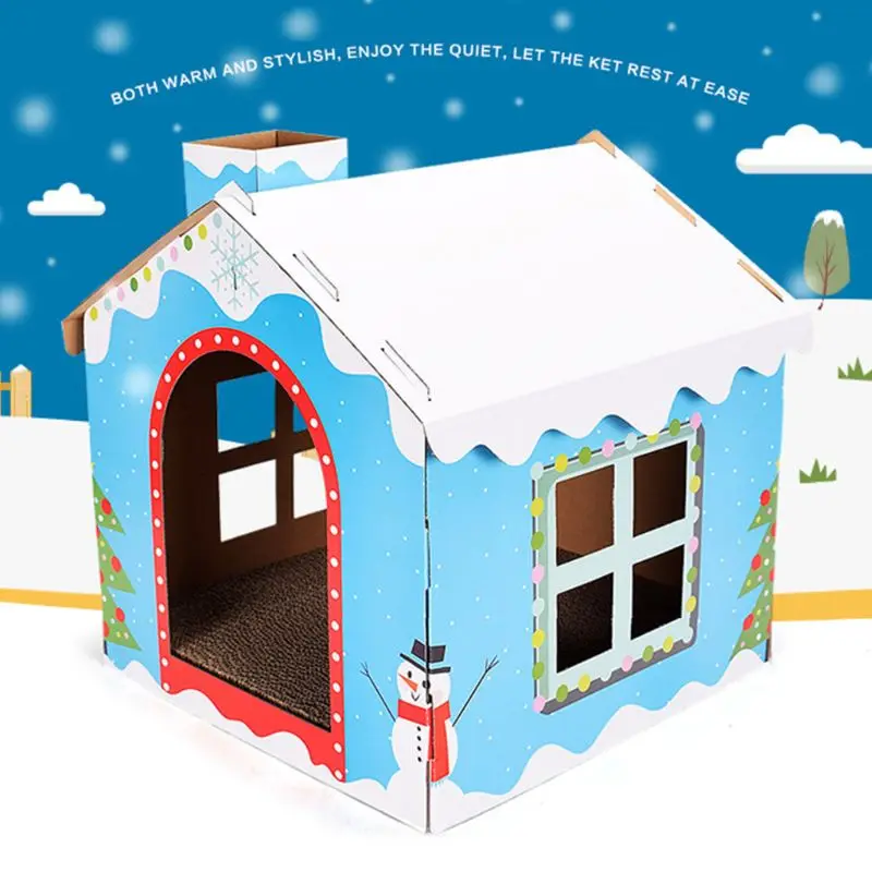 

Cat Scratching Nest Pads Corrugated Cardboard House Box Best Kitten Indoor Cozy