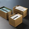 Brass Marble Metal Tissue Box For Hotel Coffee Shop Homestay Decoration Container Accessories Simple Paper Storage Box ZH267 2