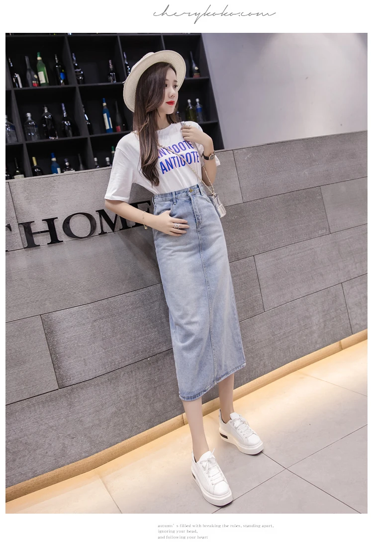 Женская длинная джинсовая юбка с высокой талией, Размеры s m L XL 2XL 3XL 4XL 5XL