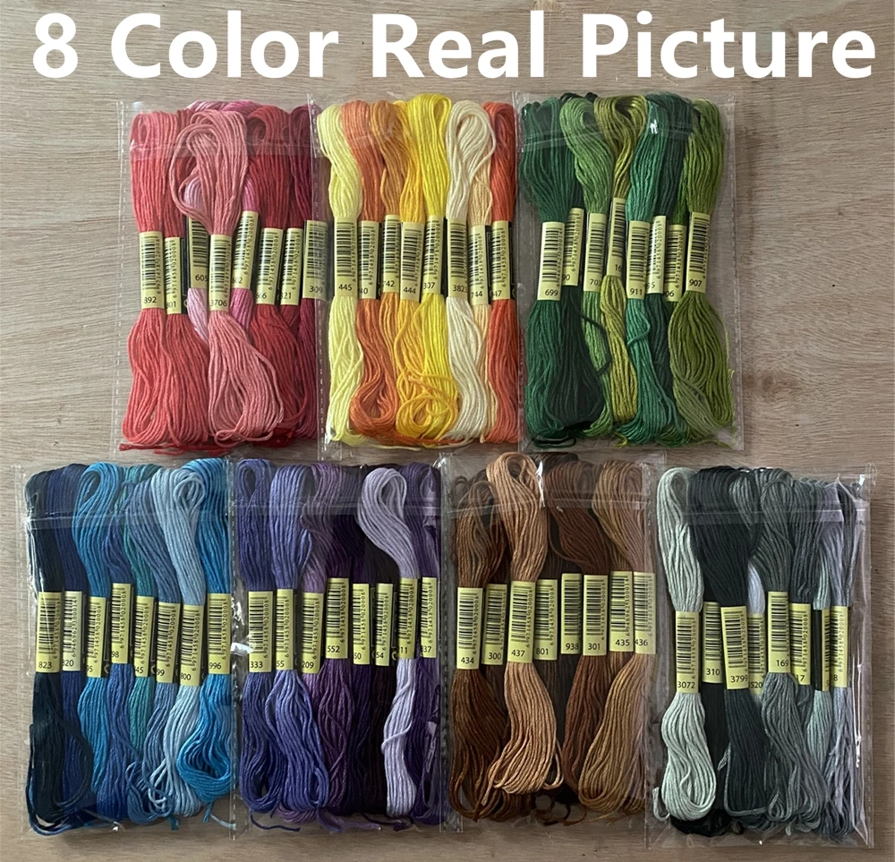 447 Colors 8m Cross Stitch Threads Cotton Sewing Skeins Embroidery Thread  Floss Skein Kit DIY Polyester Sewing Thread Set - AliExpress