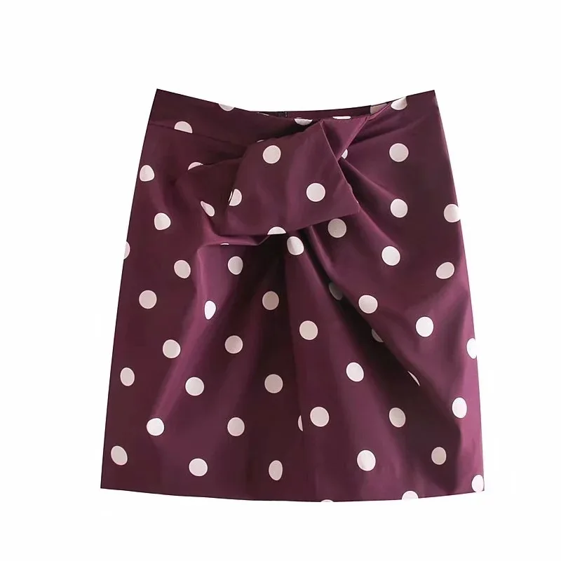 

2019 Autumn New Style Europe And America WOMEN'S Dress Taffeta Polka Dot Mini Skirt Skirt Casual