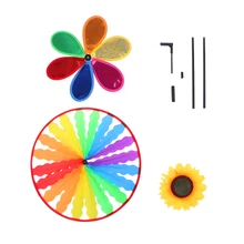 Rainbow Whirligig Wheel Sunflower Windmill Wind Spinner For Home Lawn Yard Decor