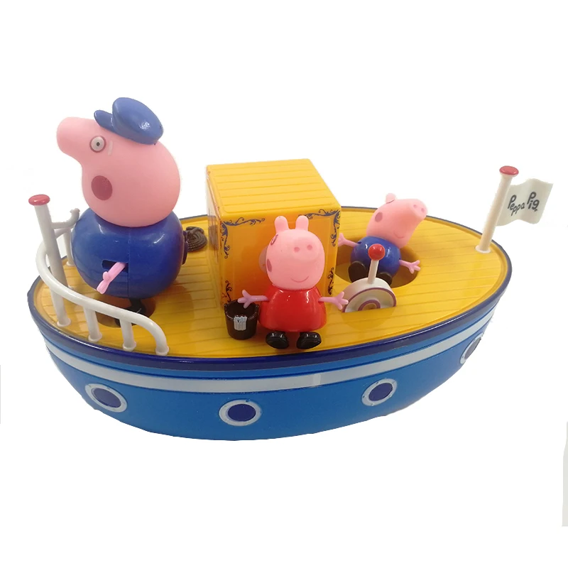 Свинка Пеппа парусный корабль DiY Модель Джордж семья аниме фигурка игрушка набор пластиковые фигурки игрушки для детей подарки на день рождения 2P12