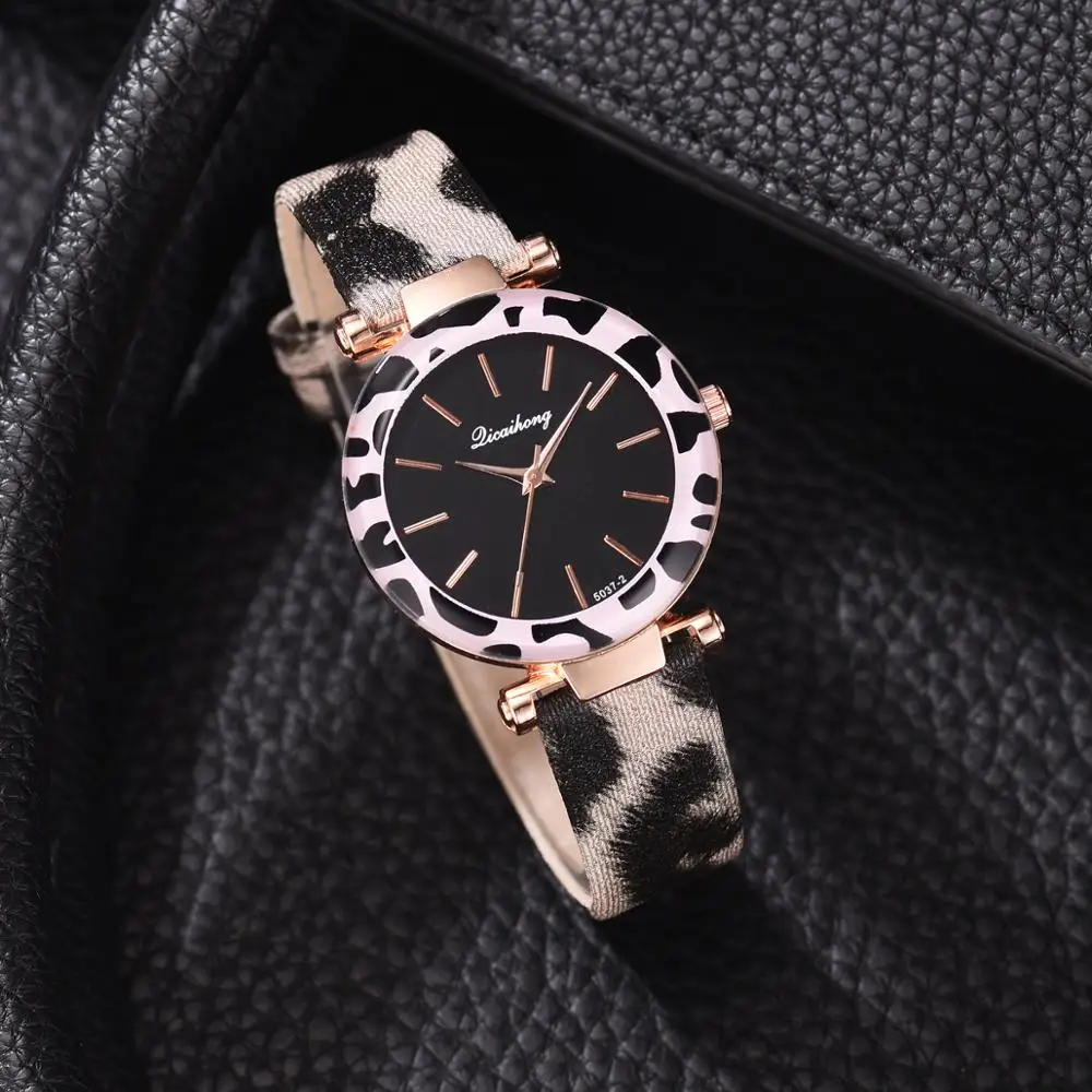 Новые модные женские часы Montre Femme кожаная с леопардовым принтом аналоговые кварцевые часы женские наручные часы Reloj Mujer Zegarek Damski