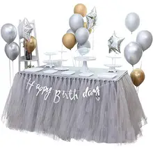 100 × 80 см Новогодняя Свадебная вечеринка Юбка для стола 3-Слои сетчатая юбка-пачка на праздник одежда для свадьбы, дня рождения украшения Юбка для стола@ 25
