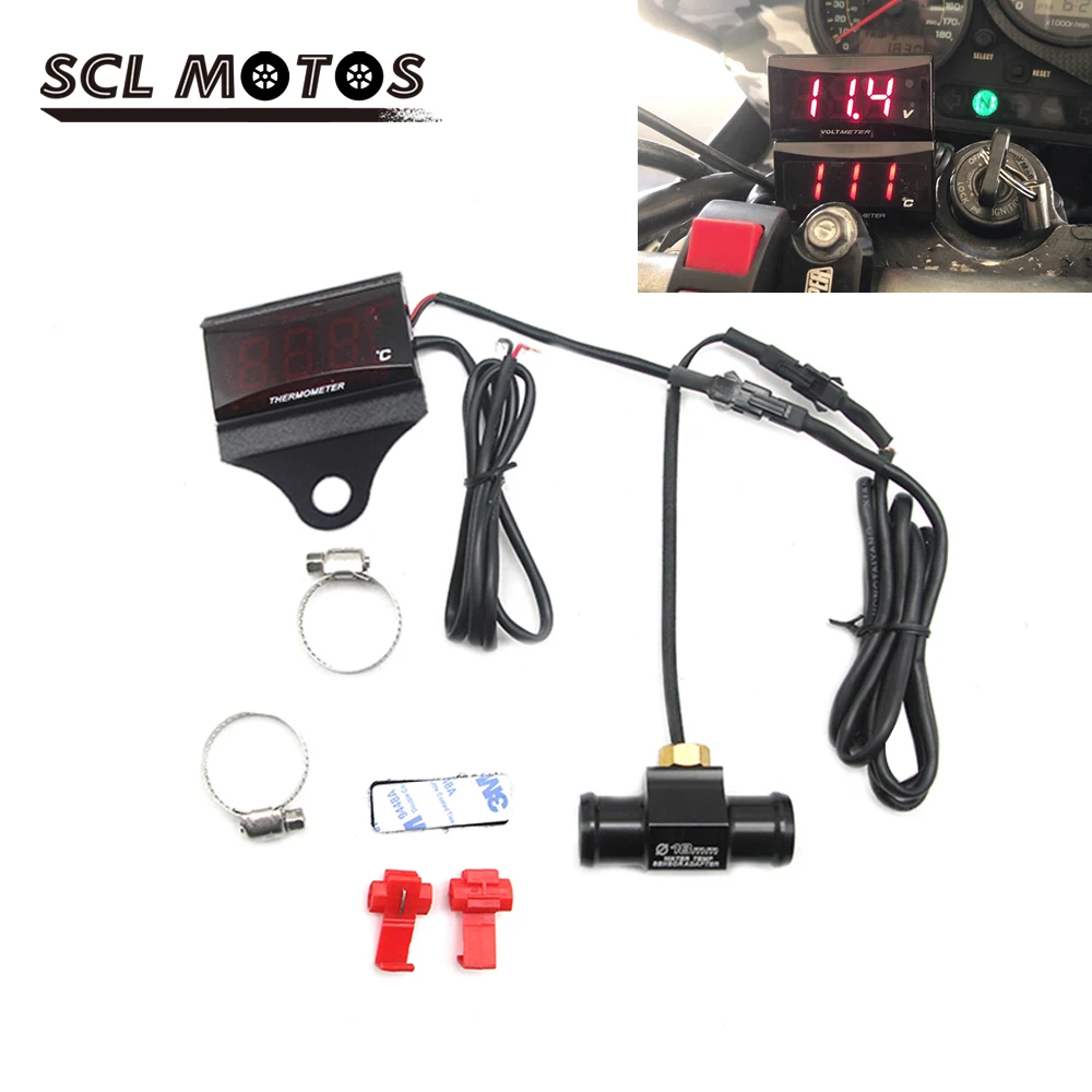 Цифровой термометр SCL MOTOS для мотоцикла 12 В светодиодный температуры воды со