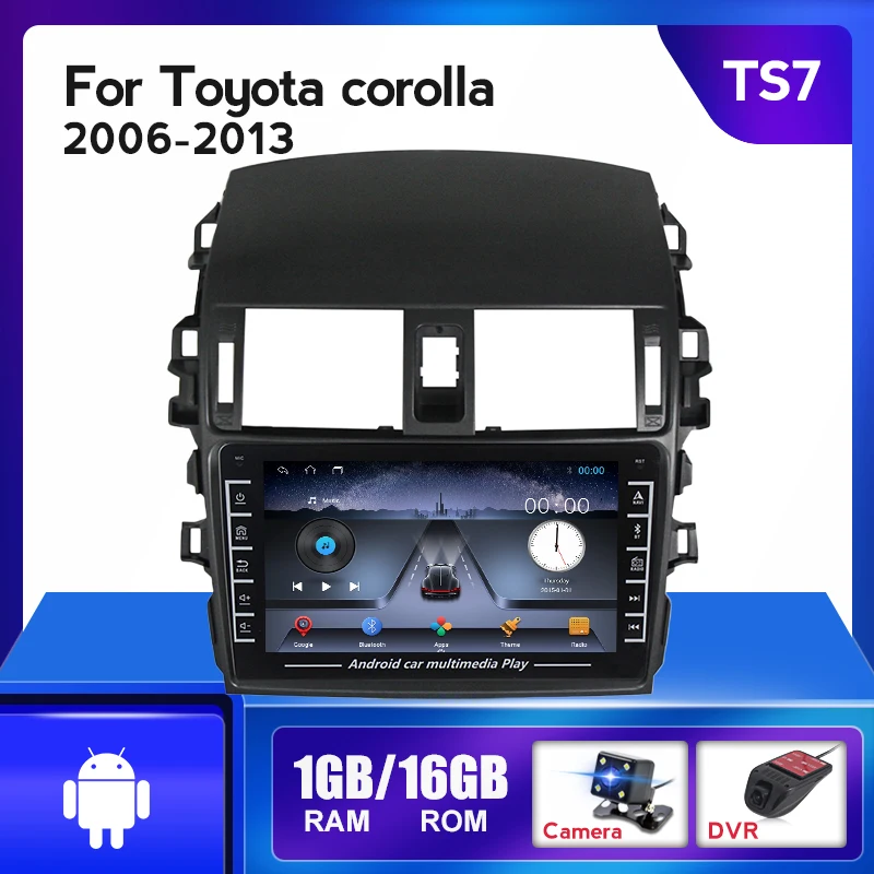 Автомагнитола на Android мультимедийный видеоплеер QLED для Toyota Corolla 10 E140 E150 2006-2013