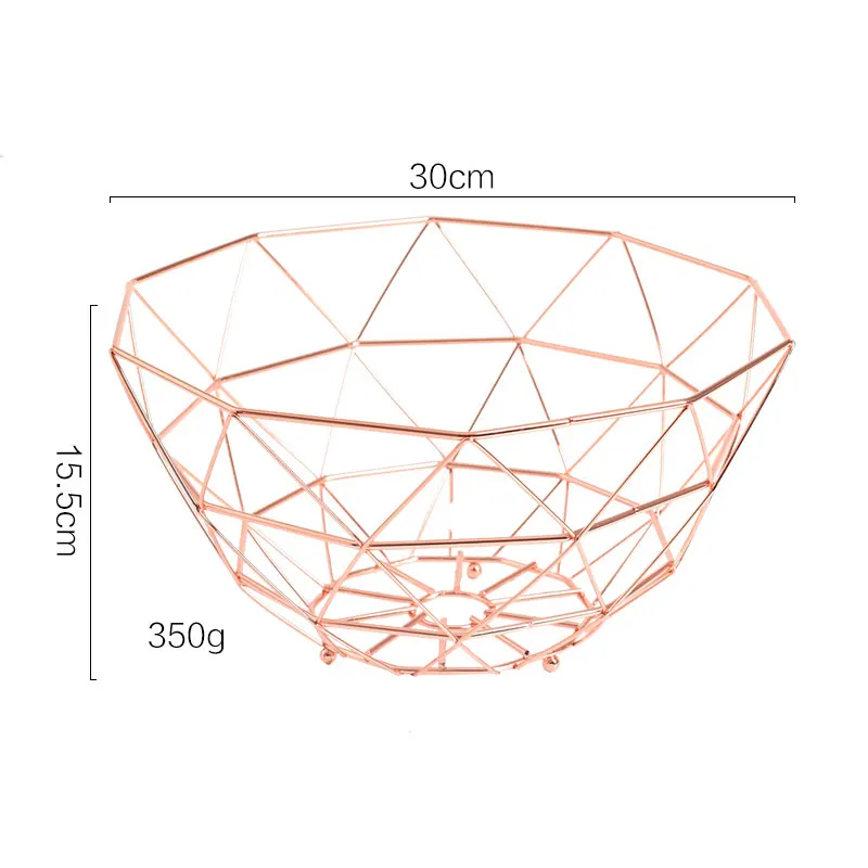 rose gold 1 pc Скандинавские рождественские и домашние декорация Кованое железо металлический поднос для фруктов гостиная тарелка для хранения фруктов La canestra di frutta - Цвет: rose gold 1 pc