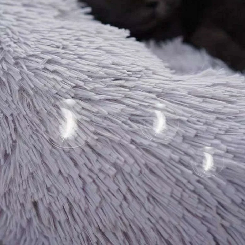 Round Dog Cat Bed Long Plush Kennel Puppy Super Soft For Small Medium Large Dogs Cat Beds Mats Cushion Sleeping Lounger Pet Bed