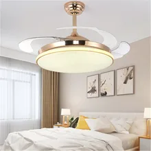 Креативный минималистичный 36/42 дюймовый светодиодный потолочный вентилятор, светильник, современный Невидимый ресторан, гостиная, пульт дистанционного управления, спальня, декоративный вентилятор светильник