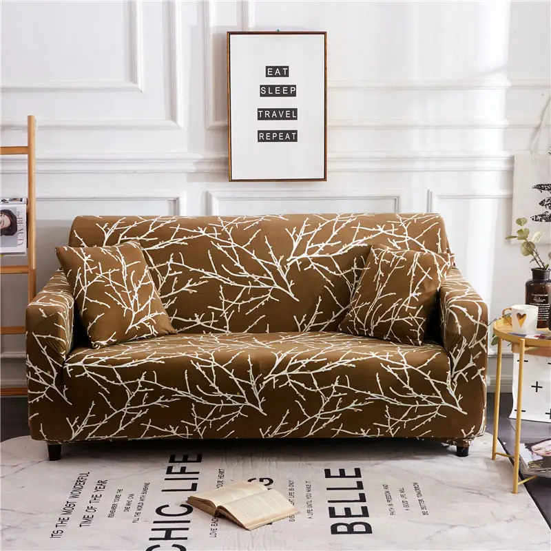 HM Life Elastic Sofa Cover Floral Geometric Printed Sofa 1/2/3/4 Seater Slipcovers For Living Room Decorative Furniture Covers - Цвет: 9