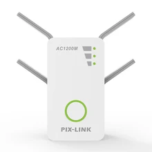 PIXLINK WiFi AC1200 роутер Wifi расширитель диапазона 1200 Мбит/с двухдиапазонный беспроводной Wi-Fi ретранслятор 2,4/5 ГГц 802.11AC 4 Внешние антенны