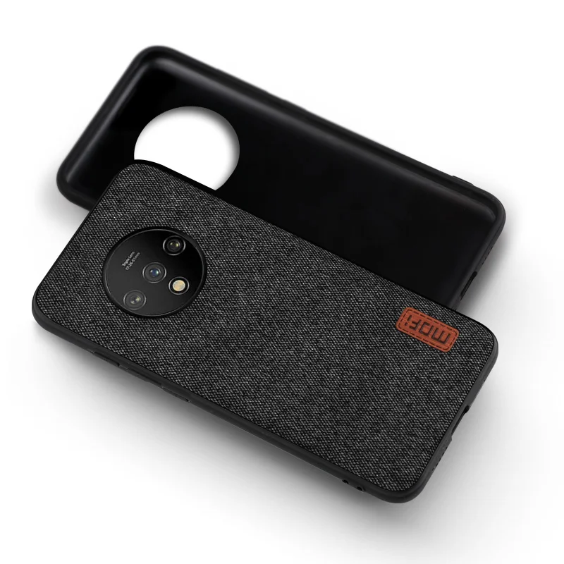 black Для oneplus 7t чехол-накладка one plus 7t pro тканевый корпус Твердый coque MOFi 1+ 7t Силиконовый противоударный чехол-накладка - Цвет: black