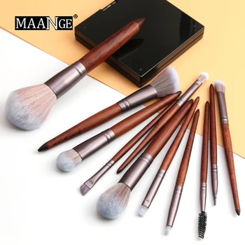 

11pcs Professional Make up Brushes set High Quality Simulated Animal Hair Eyeshadow brush Wood handle Makeup Brush drop shipping