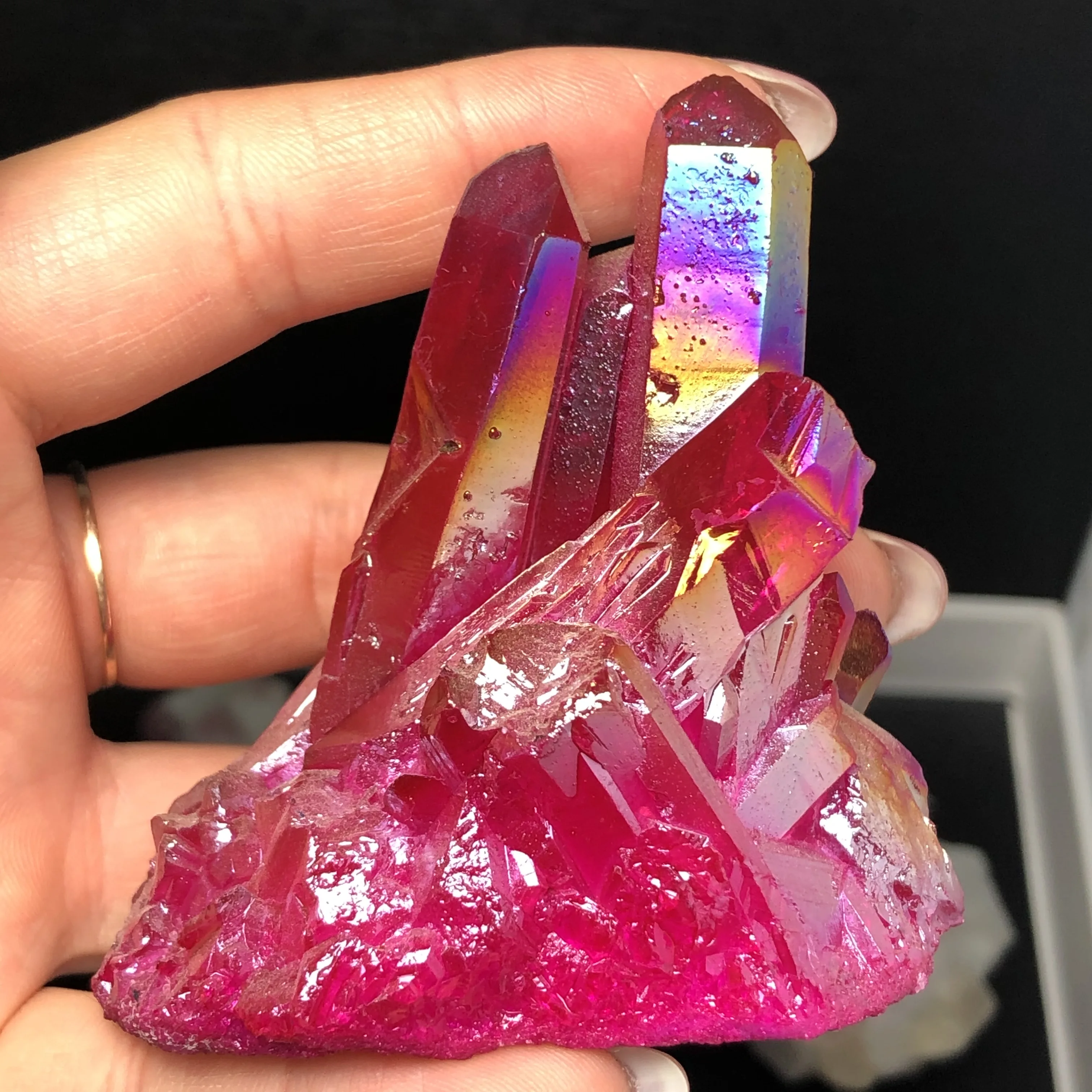 Aura Quartz Crystal Cluster Angel Aura Natural Quartz Crystal Druzy Geode Specimen Minerals Reiki Healing Chakra