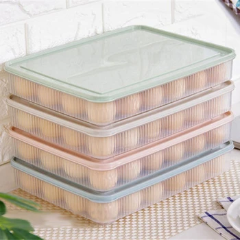 

plastic Egg box kitchen egg storage box 24 Grid Eggs holder Stackable freezer storage organizers egg storage Container