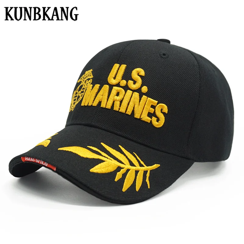 

KUNBKANG US Marines Cap Mens Baseball Cap Army Snapback Caps Gorras Hombre Adjustable Navy Seal Casquette Homme Tactical Bone