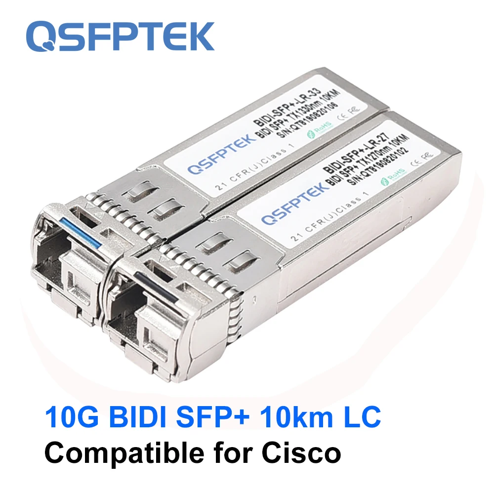 

1pair- 10G BIDI SFP+ 10km LC DDM 1270nm/1330nm Transceiver Module for Cisco