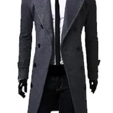 Осень и зима стиль Мужская одежда большой нагрудный двубортный плащ Мужское пальто F23