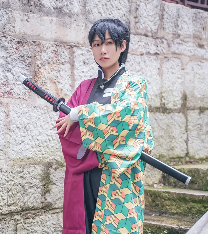 Аниме Demon Slayer: Kimetsu no Yaiba Косплей Костюм Demon Slayer Kamado Tanjirou кимоно полный комплект распродажа