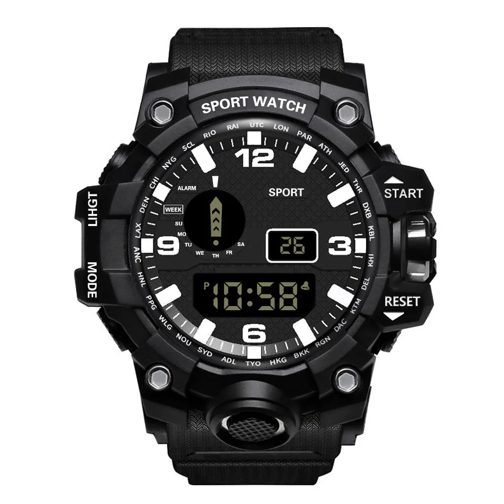 

Fashion Sport Watch Men Alarm Clock Cowboy Waterproof Week Display Men Watches Denim Digital Watch relogio masculino