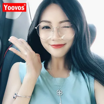

Yoovos Round Women Glasses Blue Light Eyeglasses Vintage Oversized Eyewear Clear Lens Glasses Luxury Optical Spectacle Okulary
