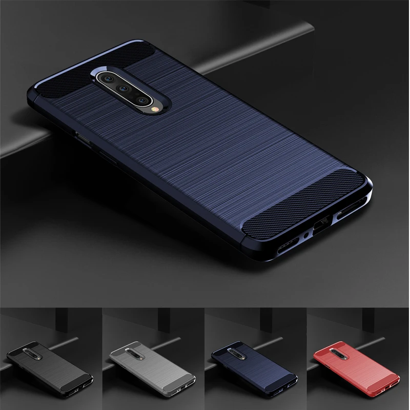 

Case For OnePlus 7 Pro Heavy ShockProof Silicone Carbon Fiber Soft TPU Phone Case For OnePlus 6T For OnePlus 6 Case Cover